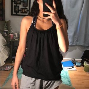 Black Lululemon tank top & attached sports bra